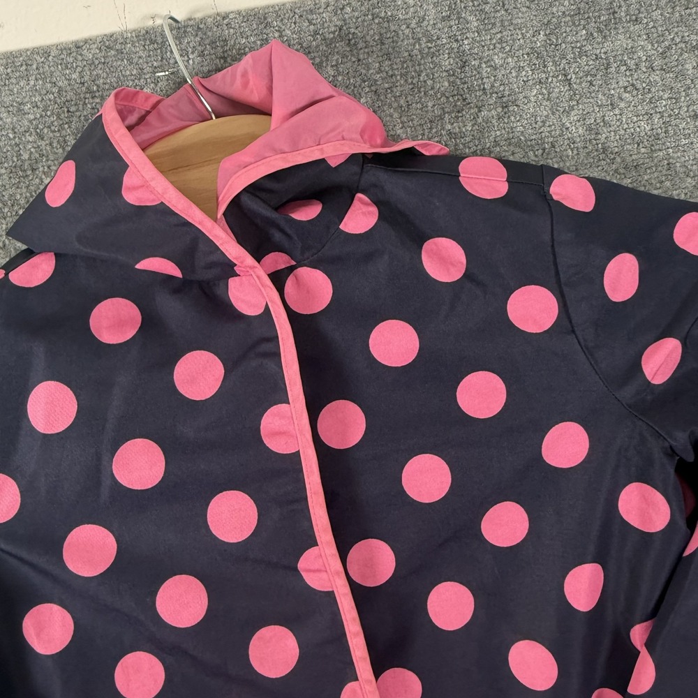 Gymboree Rain Jacket Girls Large 10 12 Hooded Waterproof Polka Dot Coat